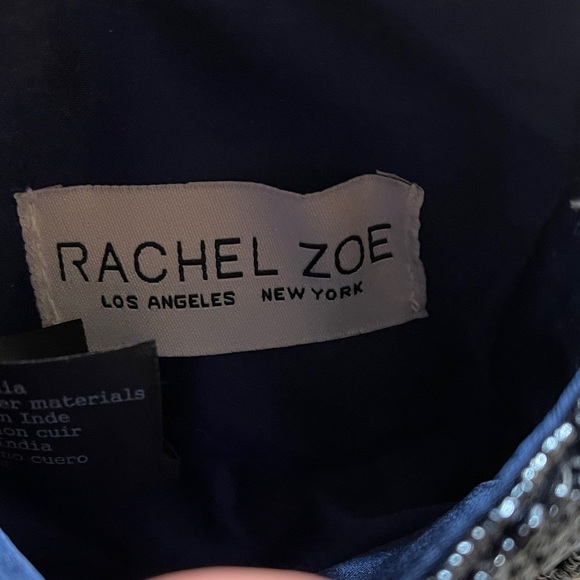 Rachel Zoe Beaded Bag Silver Guitar-Shaped Bag Decorative Crystal Headphones - Picture 10 of 10